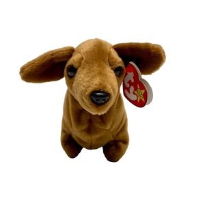 Ty Beanie Babies Weenie 4013 Daschund Dog 1995 Retired PVC Pellets Rare Plush